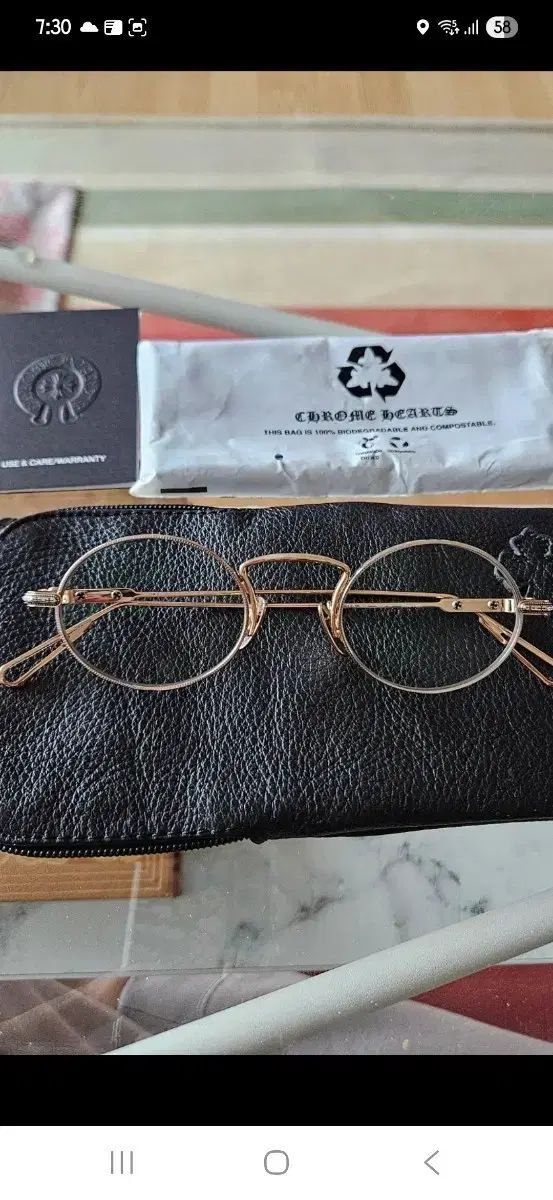 クロムハーツ clapper GOLD シルバー メガネ