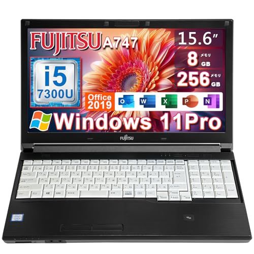 整備済み品 富士通 ノートパソコン A 747 15 6イン 第7世代 Core i 5 7300 U メモリ8 GB 256 SSD Webカメラ内蔵 win 11 pro office 2019 搭載 HDMI USB LAN RJ 45 m