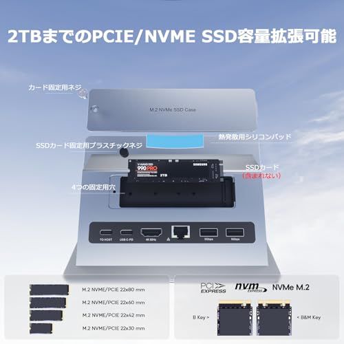 11 in 1 USB C ドッキングステーション Macbook Pro/Air用 縦置き Type
