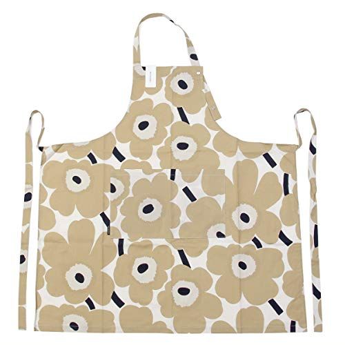 marimekko エプロン Pieni Unikko ウニッコ オフホワイト ベージュ ダークブルー 069907 185 83 5 cm 並行輸入品 m