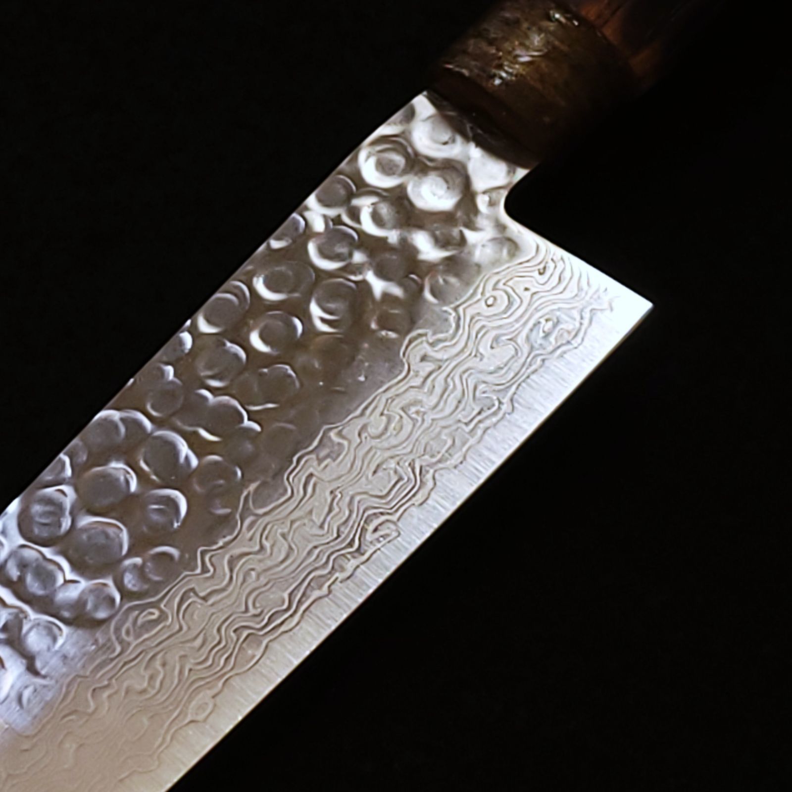 AUS10 ダマスカス 切付包丁 205㎜ G9360 焼栗柄 月光作 1点物 - メルカリ