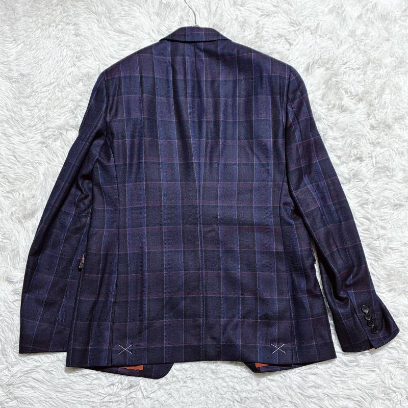 ★美品★エトロ チェックテーラードジャケット ペイズリー カシミヤ シルク ETRO エトロ セットアップ スーツ タグ付き 現行 ペイズリー柄