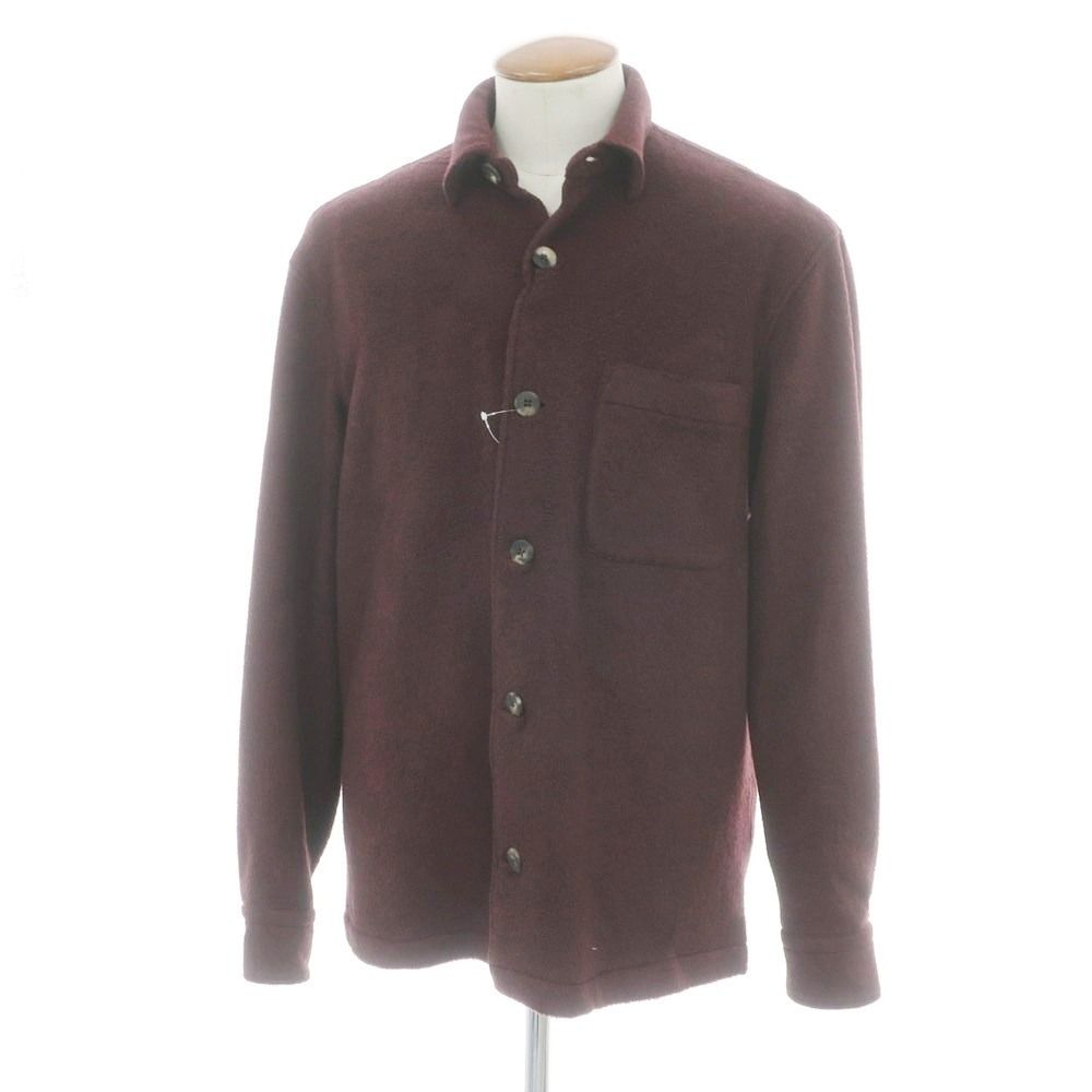 ドッピアアー DOPPIAA ポリウレタンラミー シャツジャケット ブルゾン ワイン サイズＭ メンズ