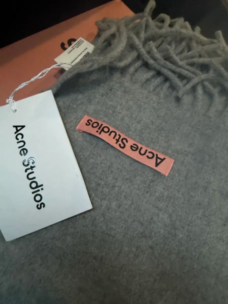 Acne Studios アクネストゥディオズ フリンジ ウール マフラー スカーフ グレー