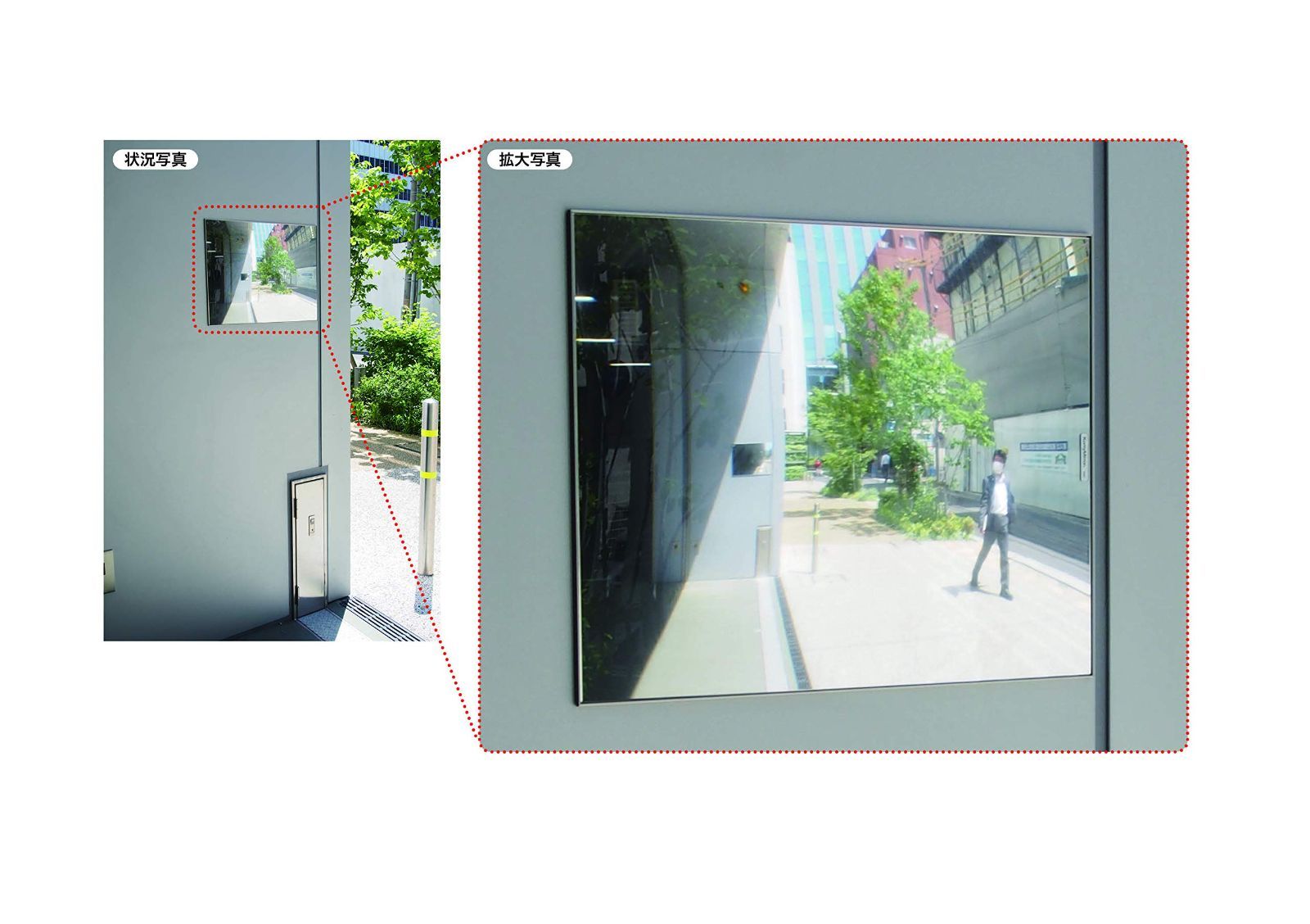 接着タイプ FFミラー車出口 F 33 フラット型凸面機能ミラー 安全ミラー コミー