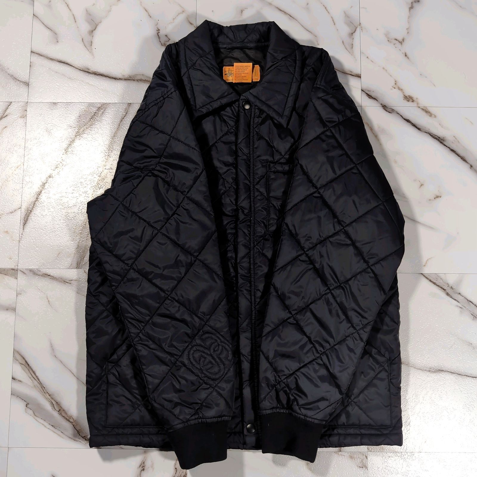 00s OLD STUSSY archive シャネルロゴ刺繍 キルティングジャケット