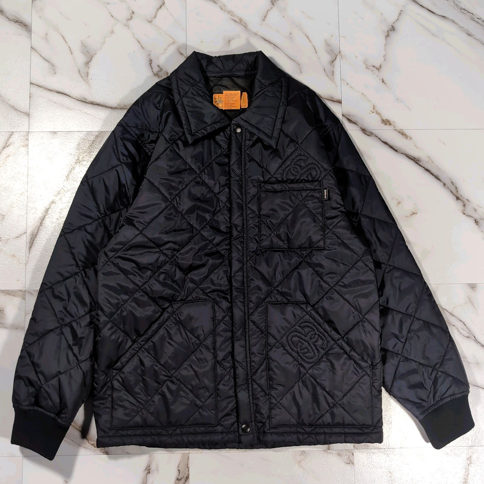 00s OLD STUSSY archive シャネルロゴ刺繍 キルティングジャケット