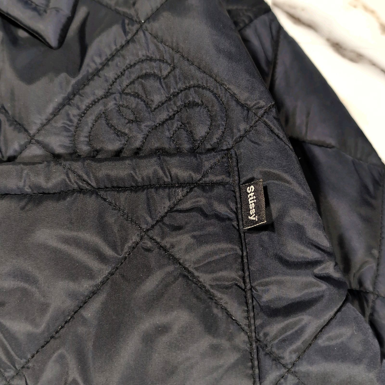 00s OLD STUSSY archive シャネルロゴ刺繍 キルティングジャケット