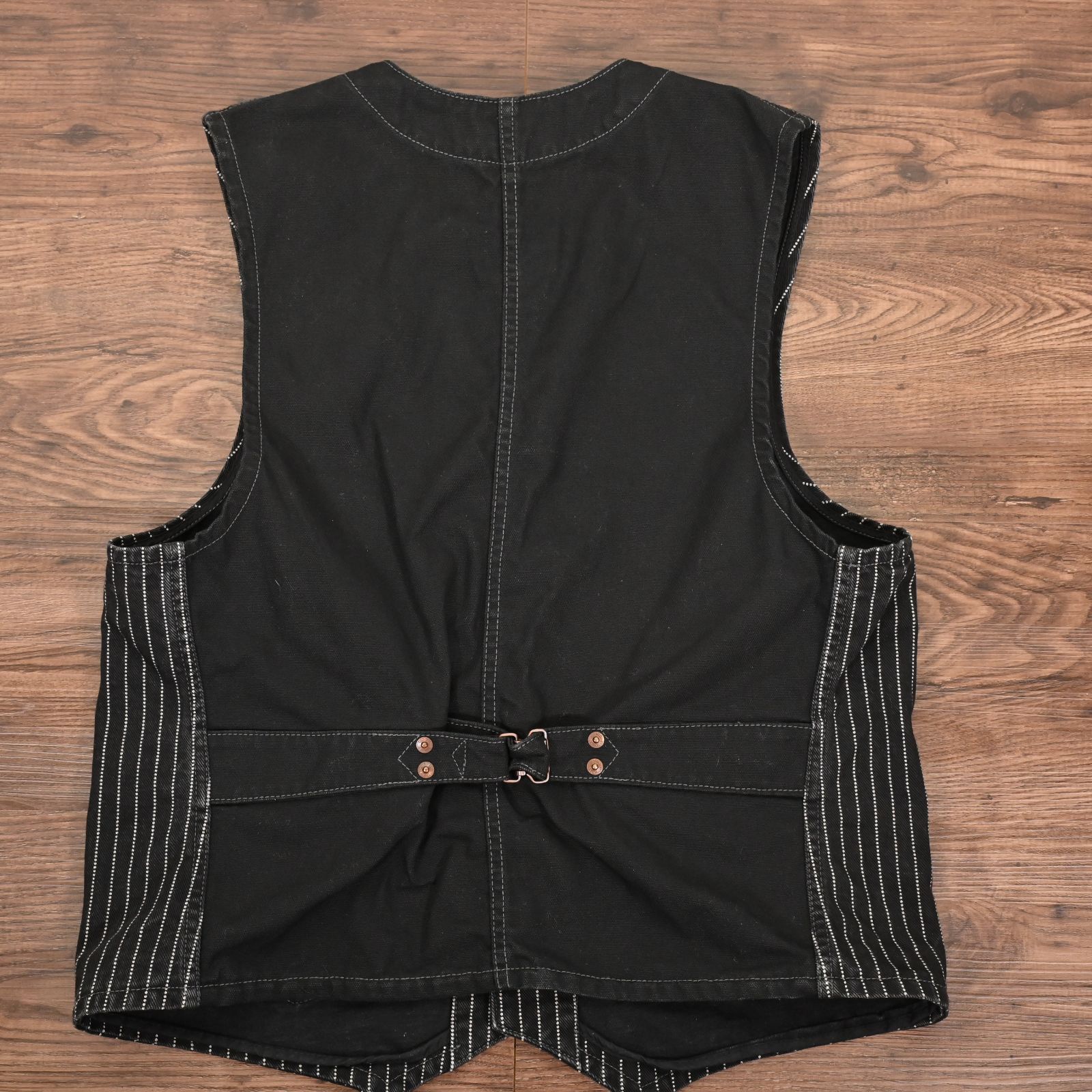 アイアンハート ウォバッシュ デニム ベスト ブラック Lサイズ - メルカリ