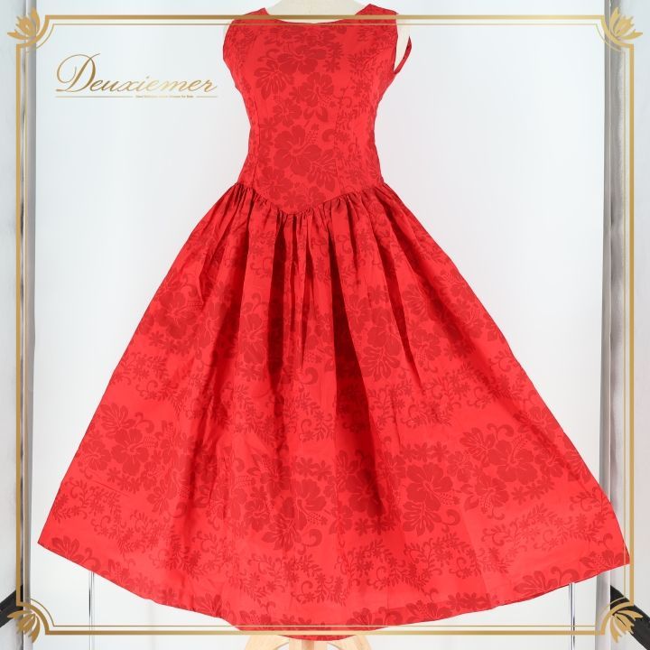 フラダンス 衣装 ワンピース ドレス マカマカ レッド系 MakaMaka ワン