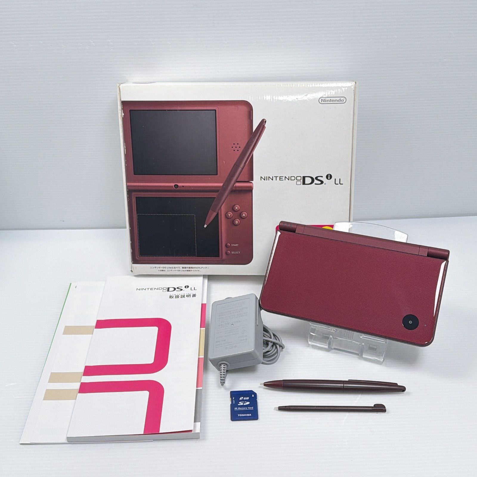 極美品 ニンテンドー DSiLL ワインレッド 遊べるセット 動作確認済み