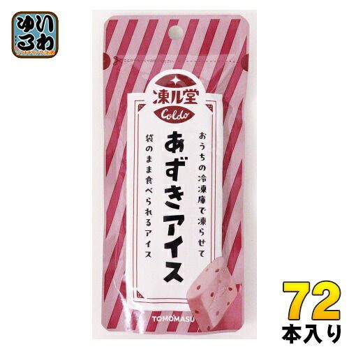 友桝飲料 凍ル堂 あずきアイス 80g パウチ 72本 (12本入×6 まとめ買い
