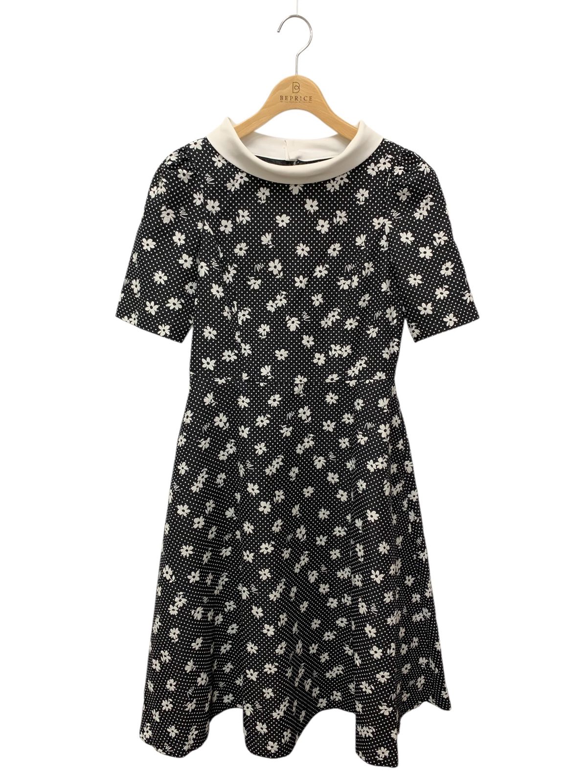 エムズグレイシー お花xドットJQワンピース 411122 38 ブラック
