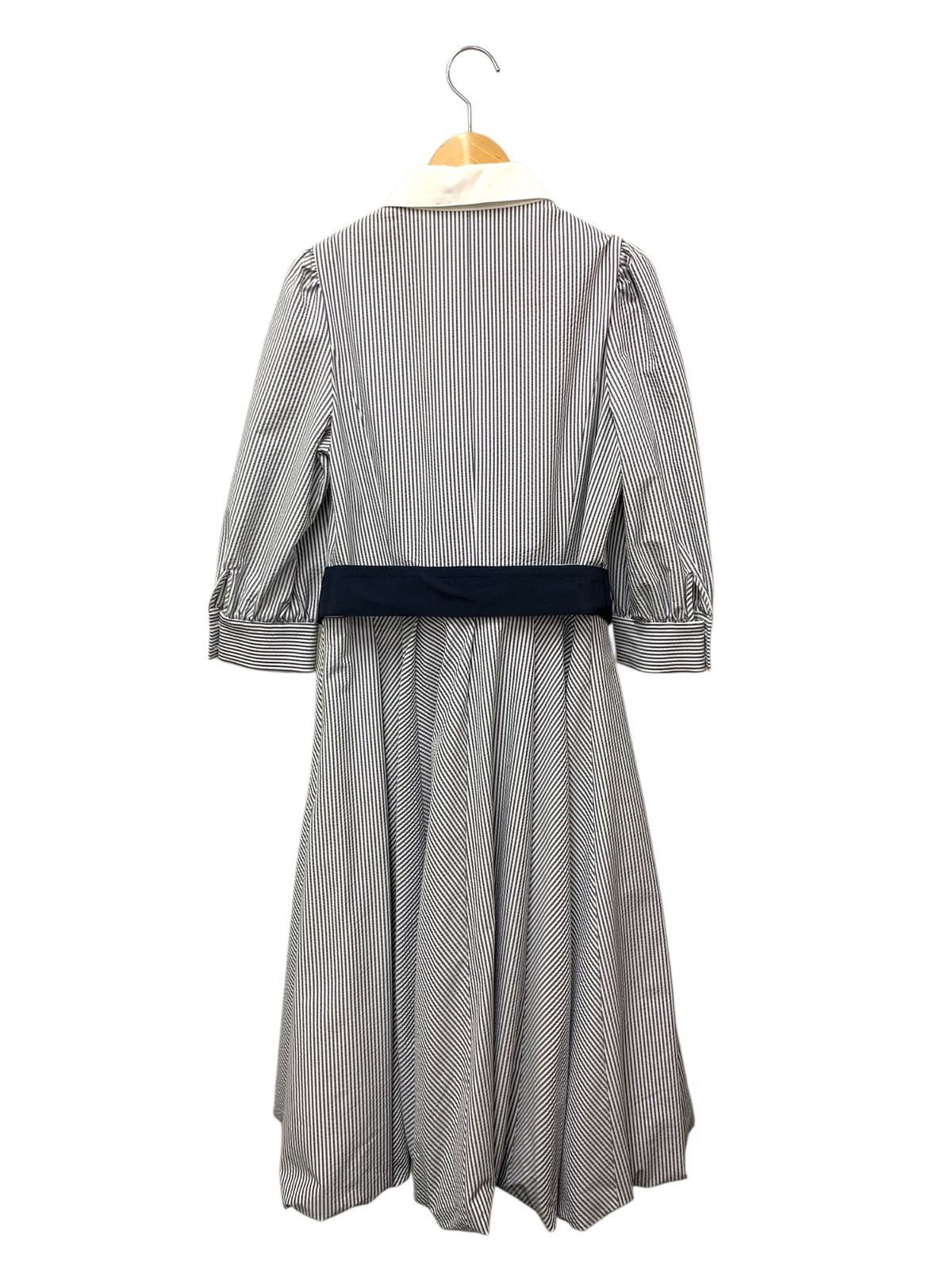 エムズグレイシー シャツカラーバルーンドレス 511128 ワンピース 38 ネイビー