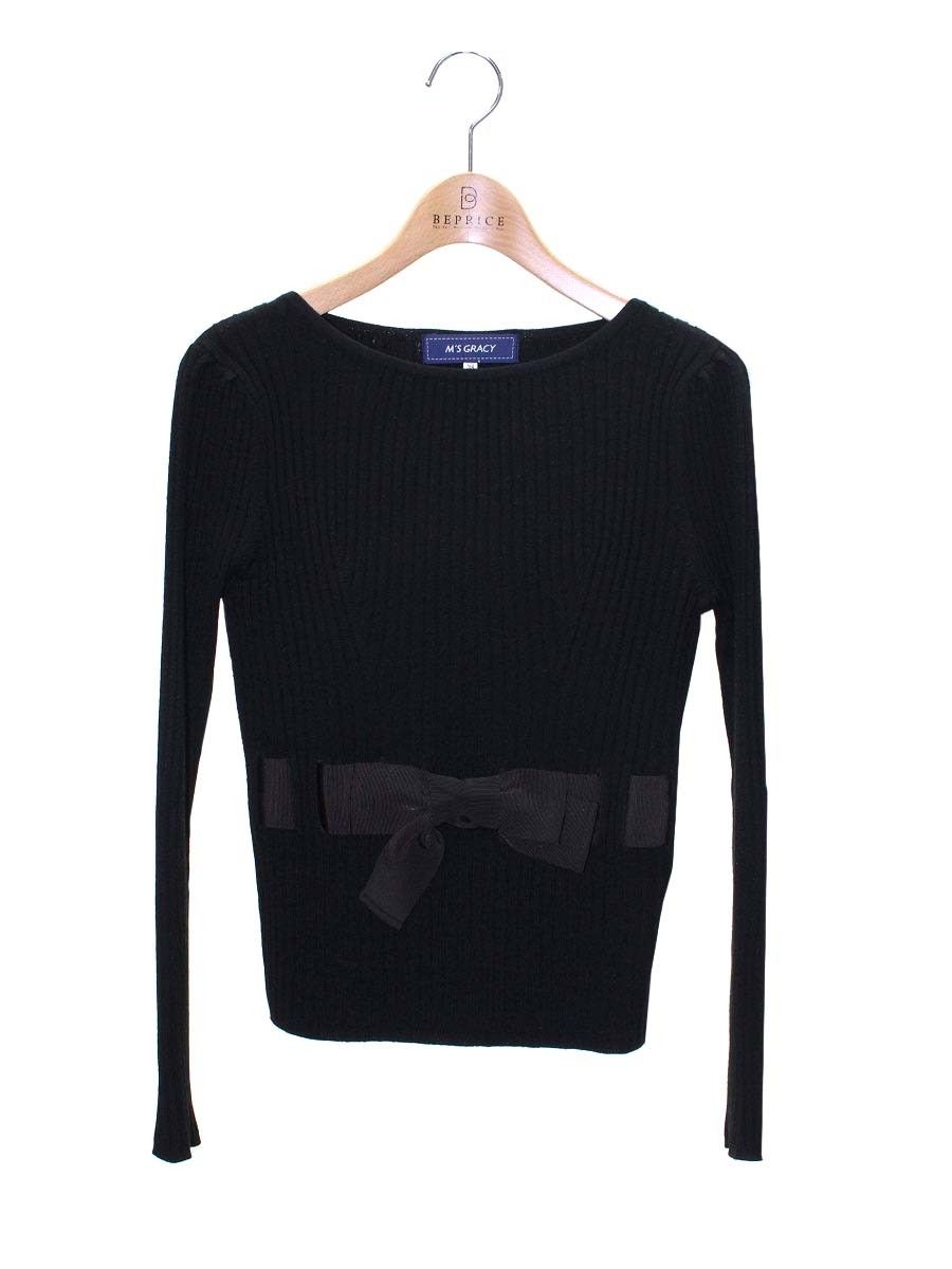 エムズグレイシー 818579 ニット セーター 38 ブラック ストレッチ