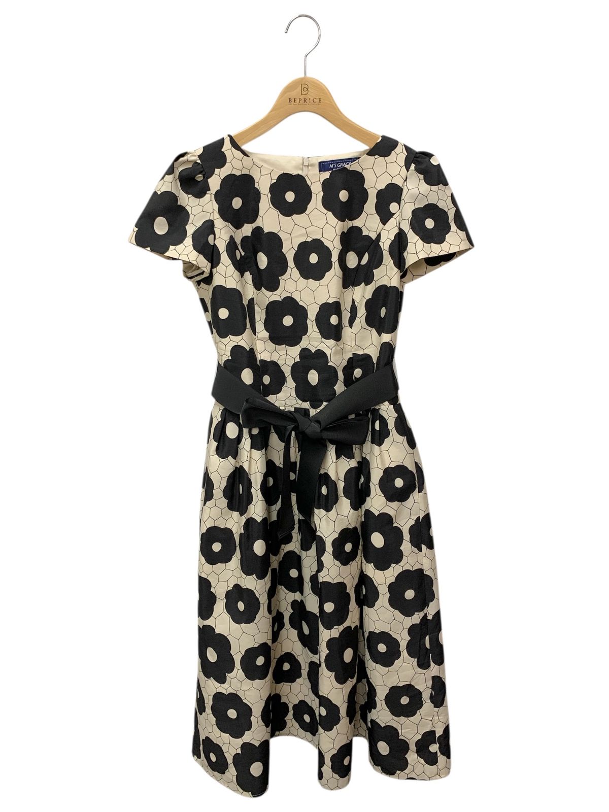 エムズグレイシー 511605 ワンピース 38 ベージュ フラワー