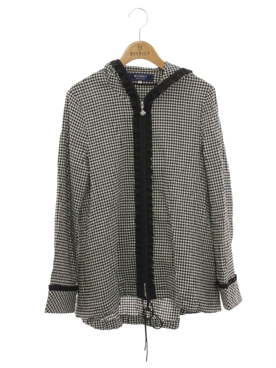 エムズグレイシー 019107 ジャケット 38 ブラック/ホワイト ギンガム