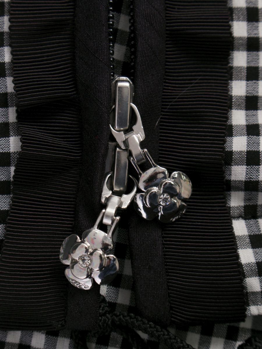 エムズグレイシー 019107 ジャケット 38 ブラック/ホワイト ギンガム