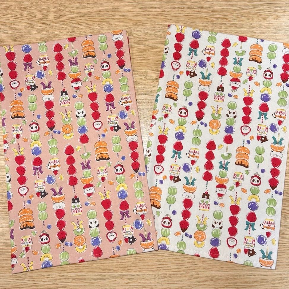 618 ハンドメイド 給食セット 2セット 給食袋 ランチョンマット 40×50