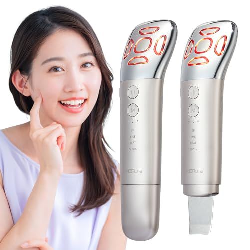 MCAura 美顔器 1台4モード12役 EMS ウォーターピーリング LED搭載 多機能美顔器 光エステ 微電流 超音波振動 毛穴洗浄 肌引き締め 美容器 フェイスケア ボディケア リフトケア スキンケア 肌 口元 目元ケア フェイスライ m