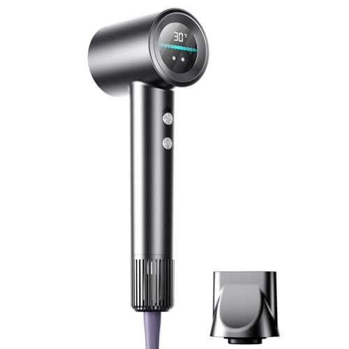 ドライヤー 15 s速乾 温度 風速表示 大風量1300 W ナノケア 静音 コンパクト 軽量 ヘアドライヤー 小型 4段階温度 2段階風量調節 NTC温度制御 過熱損傷防止 メモリー機能 高濃度マイナスイオン ノズル付き 旅行 トラベル ペット 家族 m