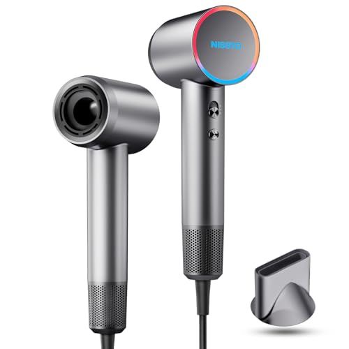 NISSYO ドライヤー 速乾 大風量 マイナスイオン 美髪 ノズル付 グレー NISSYO【日本正規品・最新型ドライヤー】速乾 大風量 2億マイナス