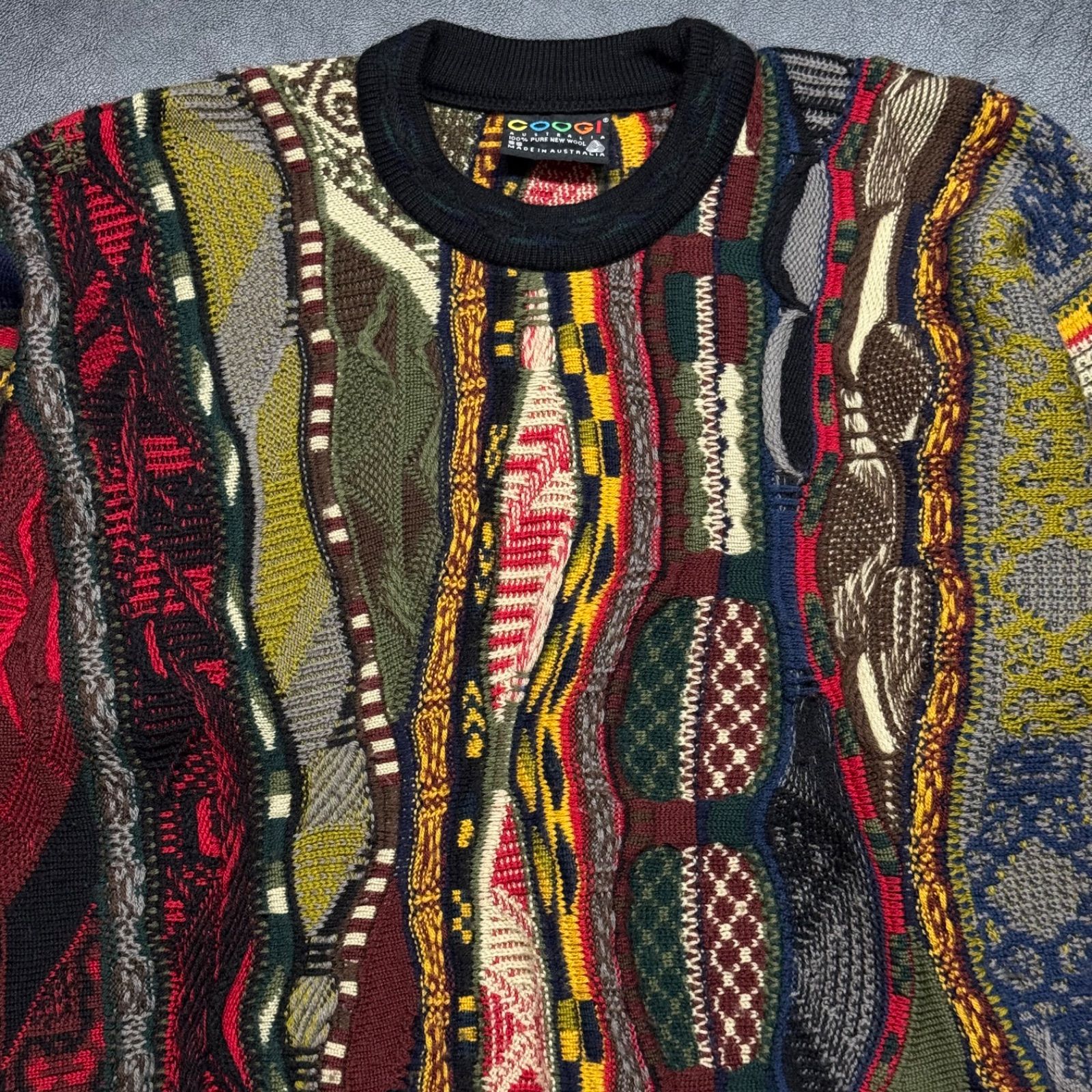 希少【COOGI クージー 【商品名】VINTAGE AUSTRALIA製/3D 総柄 ニット