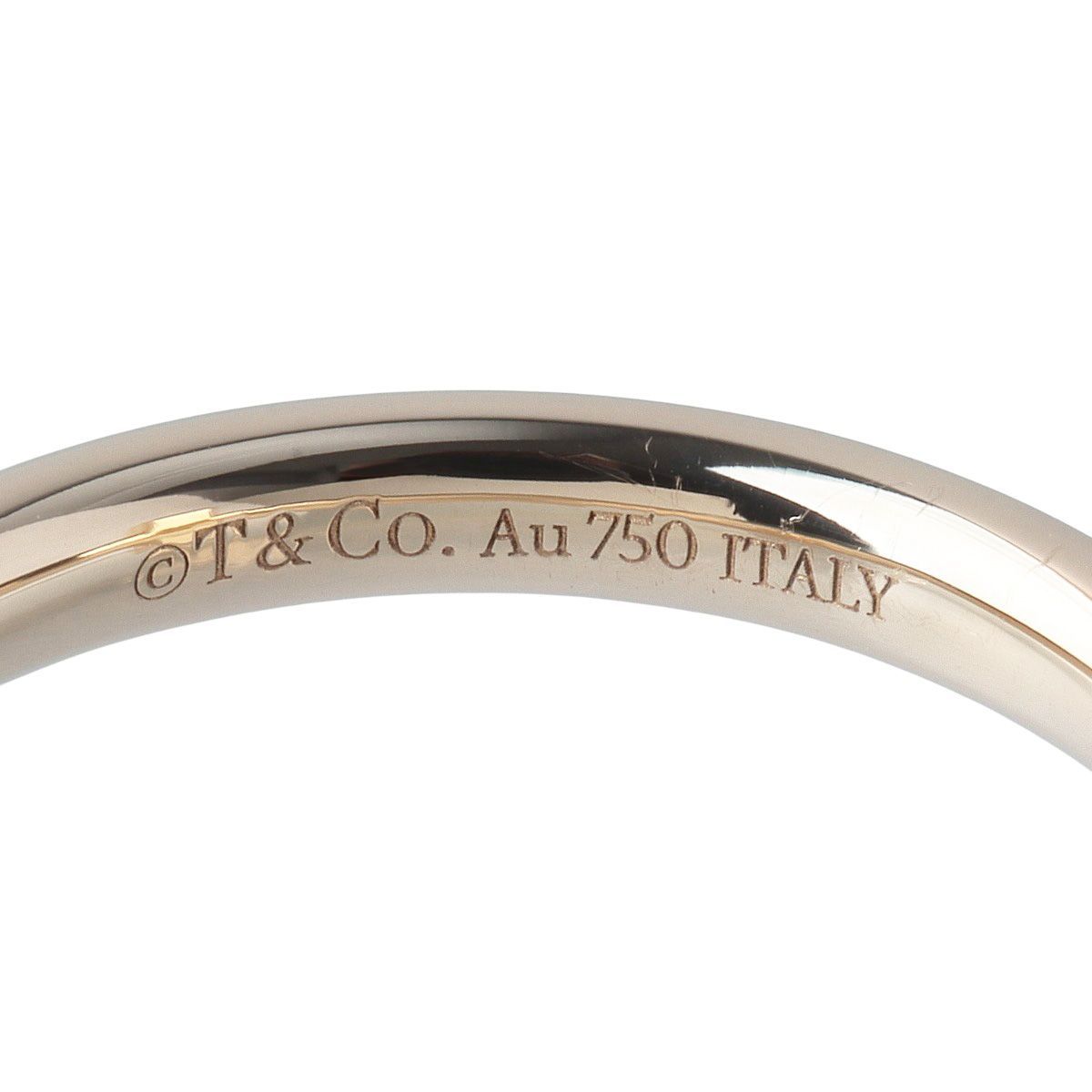 ティファニー Tワン ナロー リング 約11.5号 Au750YG 新品仕上げ済