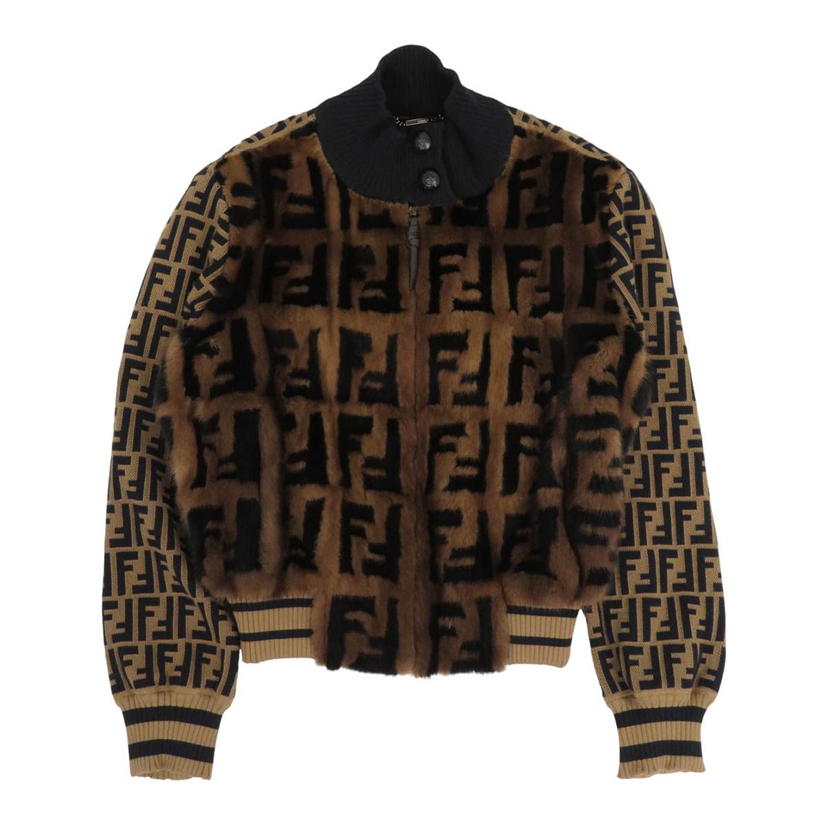 フェンディ FF ジップアップ ジャケット FNE16F レディース ブラウン