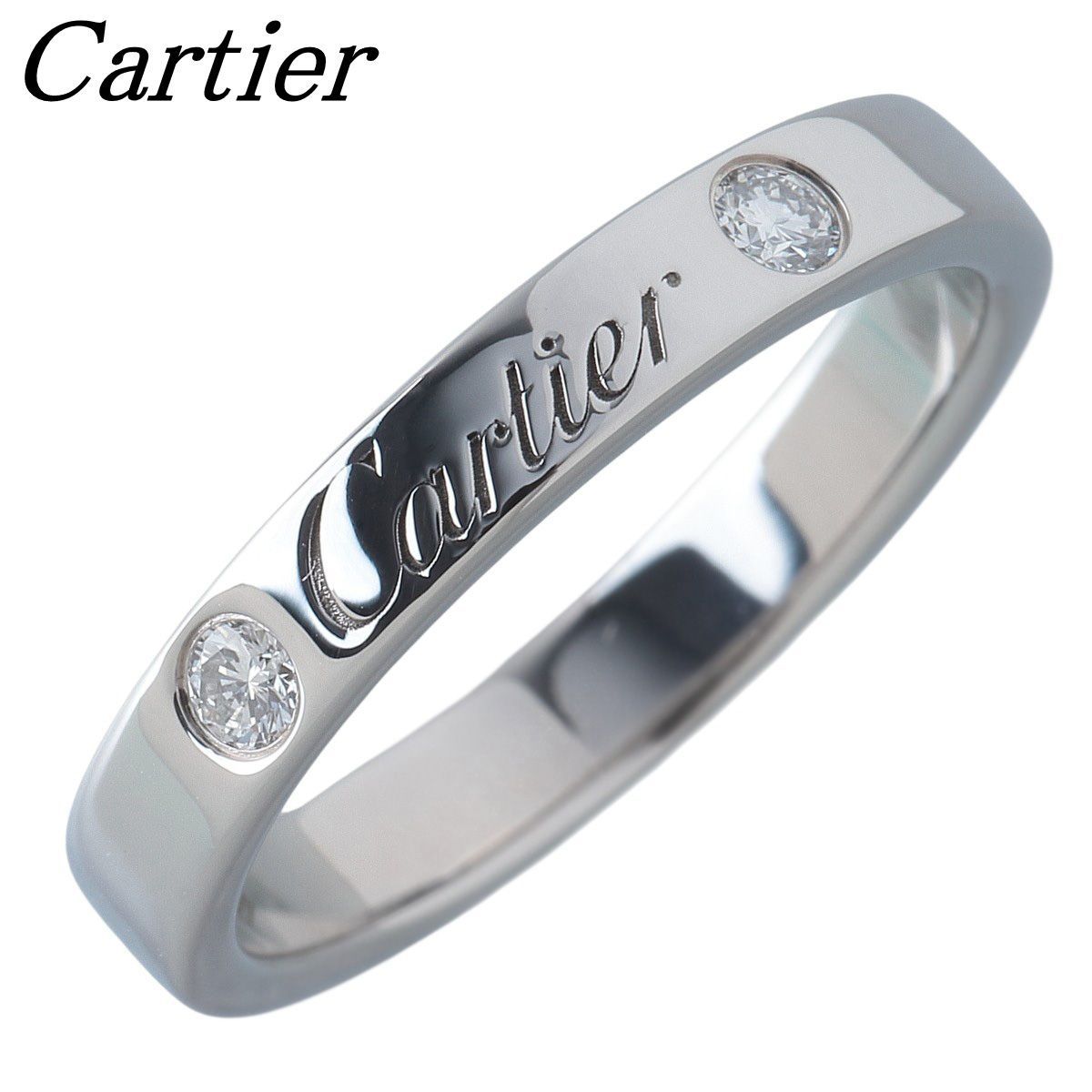 カルティエ ダイヤ リング エングレーブド Cドゥカルティエ 49 2 PD 幅3 1 mm Pt 950 仕上げ済 Cartier 24845