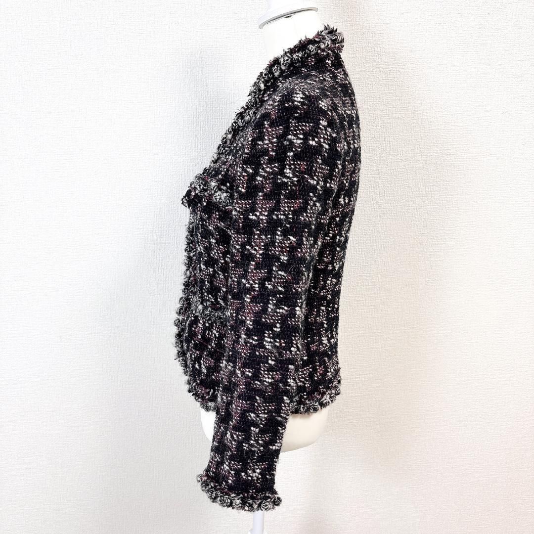 美品】Rene ツイードジャケット 36 ネイビー×ピンク×白 ツイード