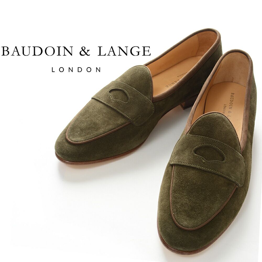 50 OFF 定価102 300円 ボードイン アンド ランジ スエードローファー GSUE NUB 41 カーキ 英国製 f 10317