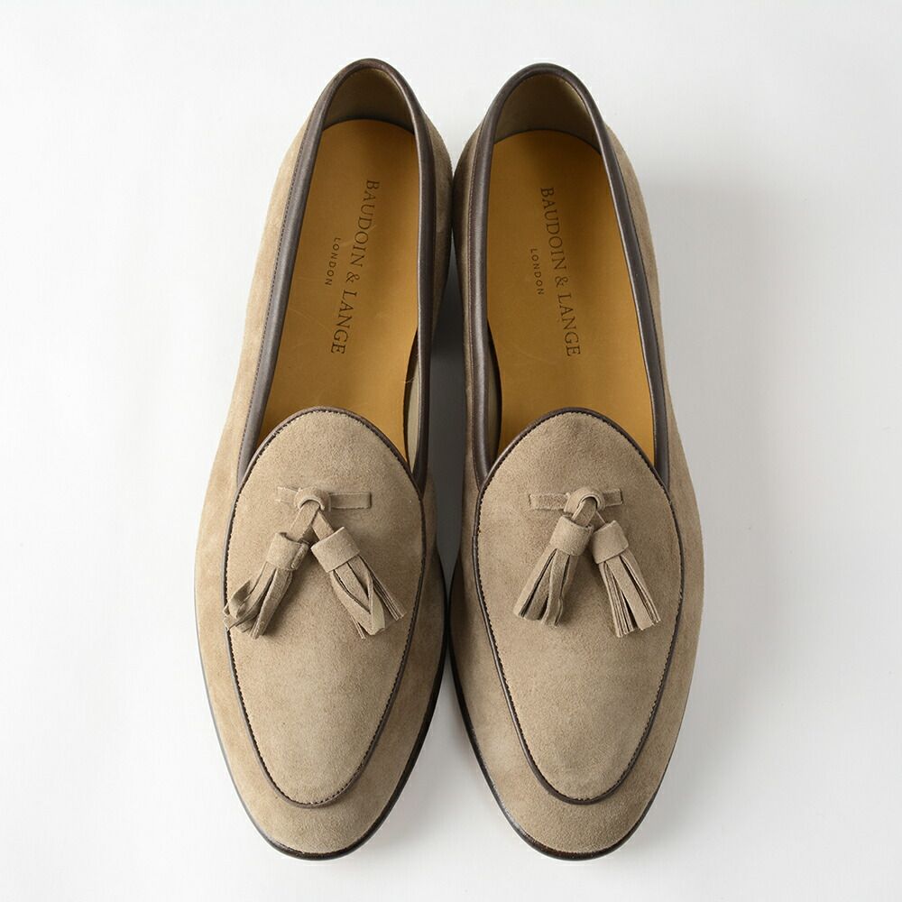 50 OFF 定価86 900円 ボードイン アンド ランジ タッセルローファー 40 グレージュ 英国製 f 10338