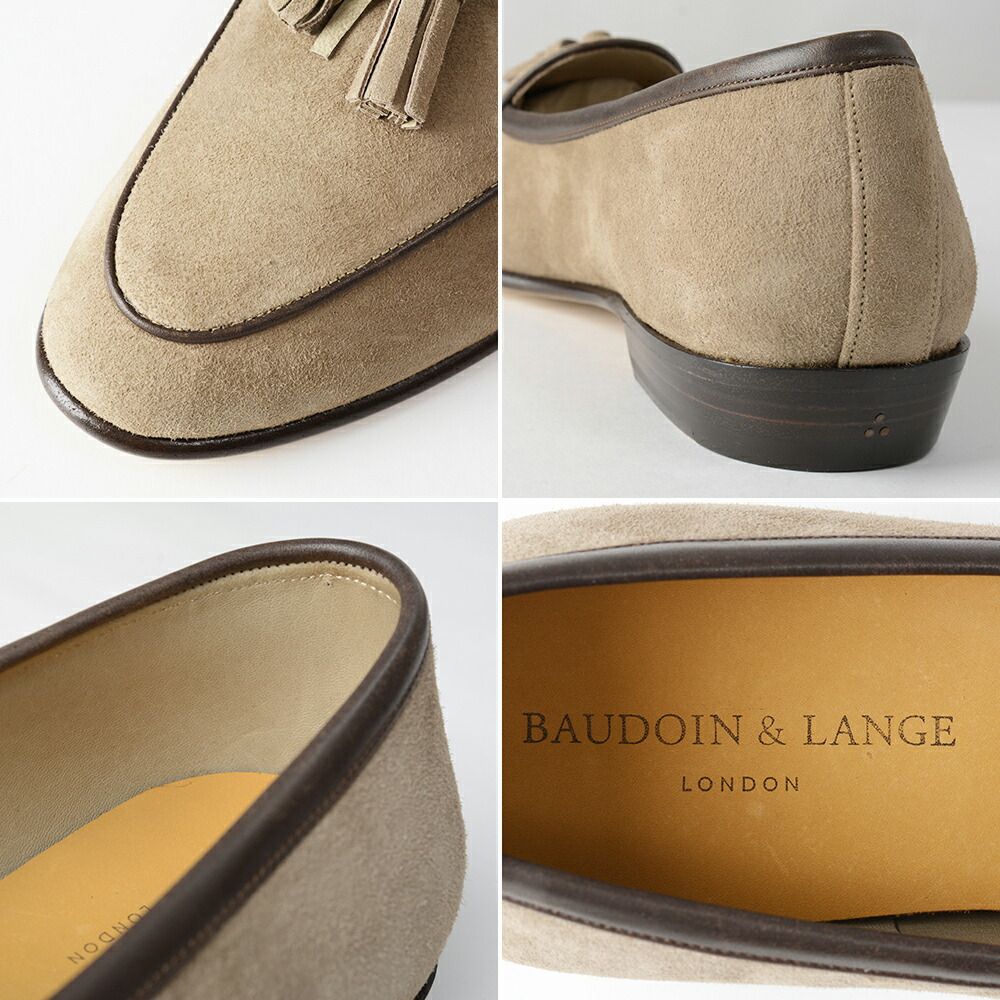  50 OFF 定価86 900円 ボードイン アンド ランジ タッセルローファー 40 グレージュ 英国製 f 10338 ローファー ブーツ 革靴