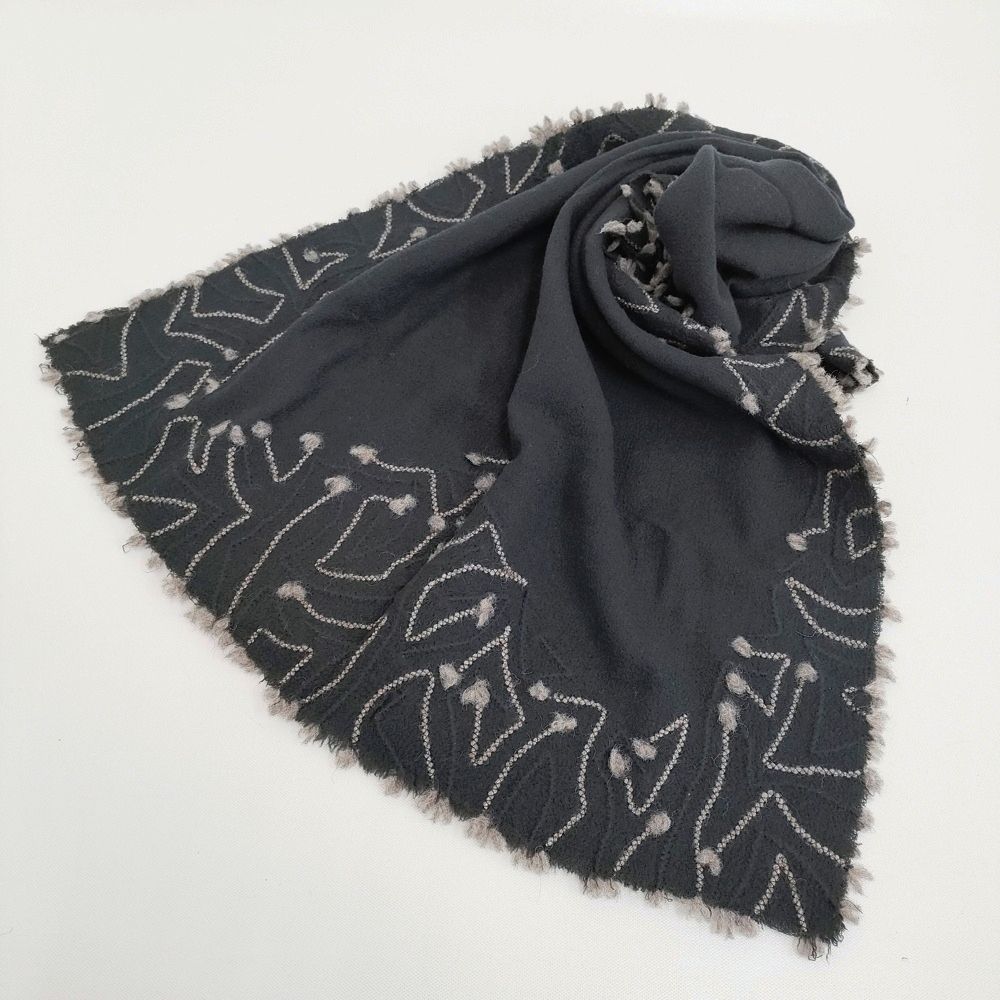 babaghuri 刺繍 ストール ブラック レディース ババグーリ 5 1222 T♪