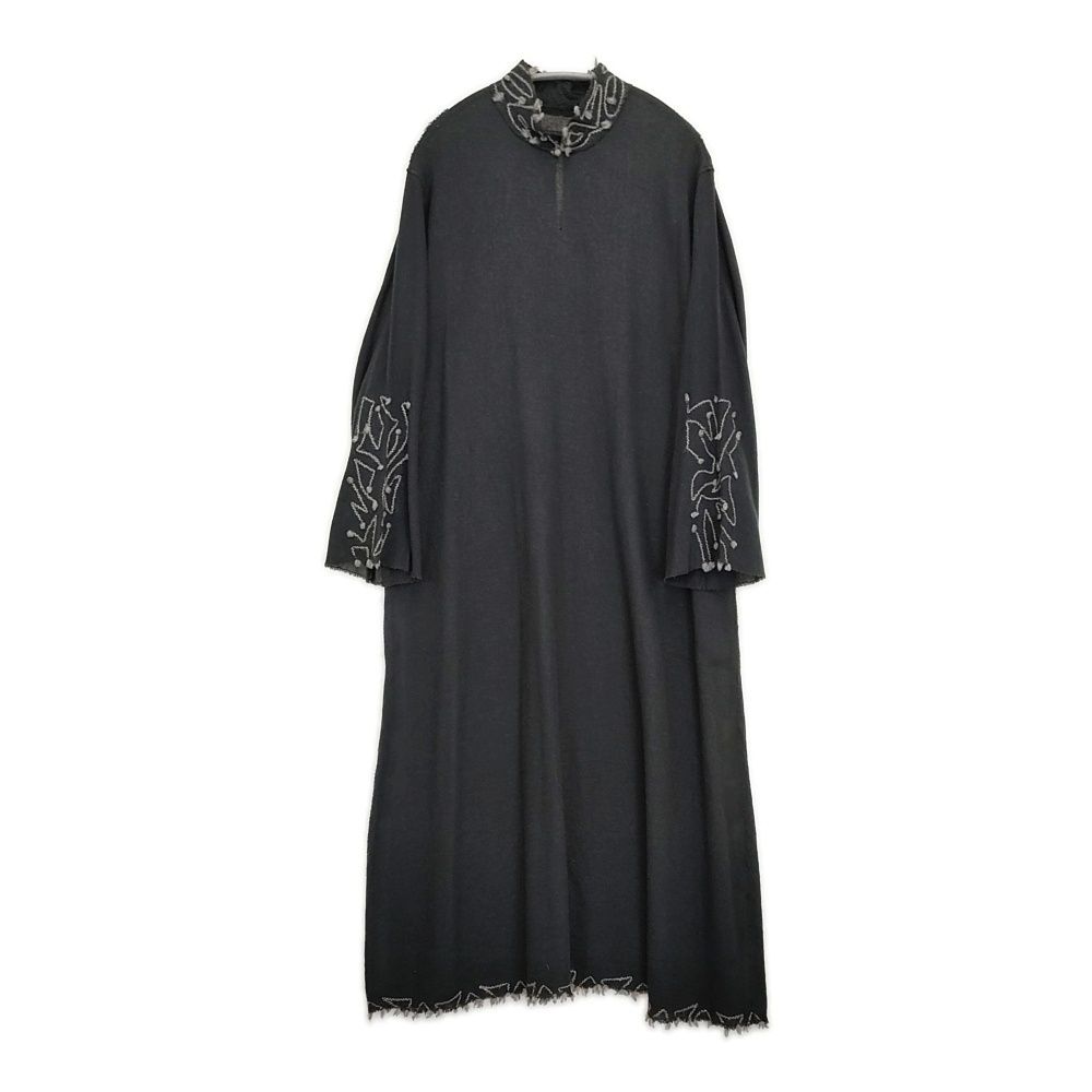 babaghuri 刺繍 ウール J0474TFA931 スタンドカラー ワンピース