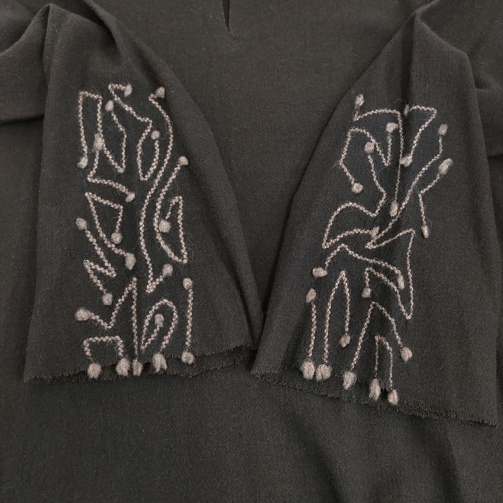 babaghuri 刺繍 ウール J0474TFA931 スタンドカラー ワンピース