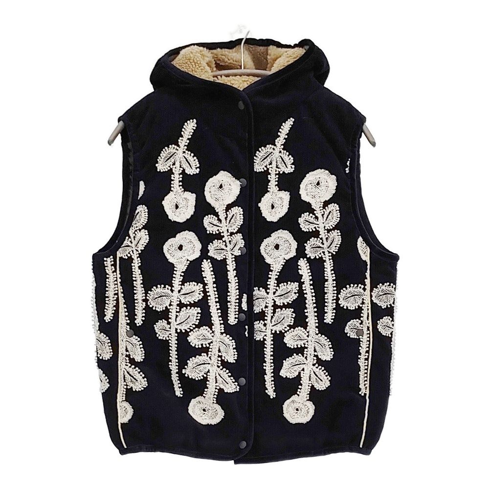 ままりんミナペルホネン サイズ38 frost garden ダウンベスト mina perhonen frost garden 刺繍 サイズ38 sa2246 フード付き ダウン