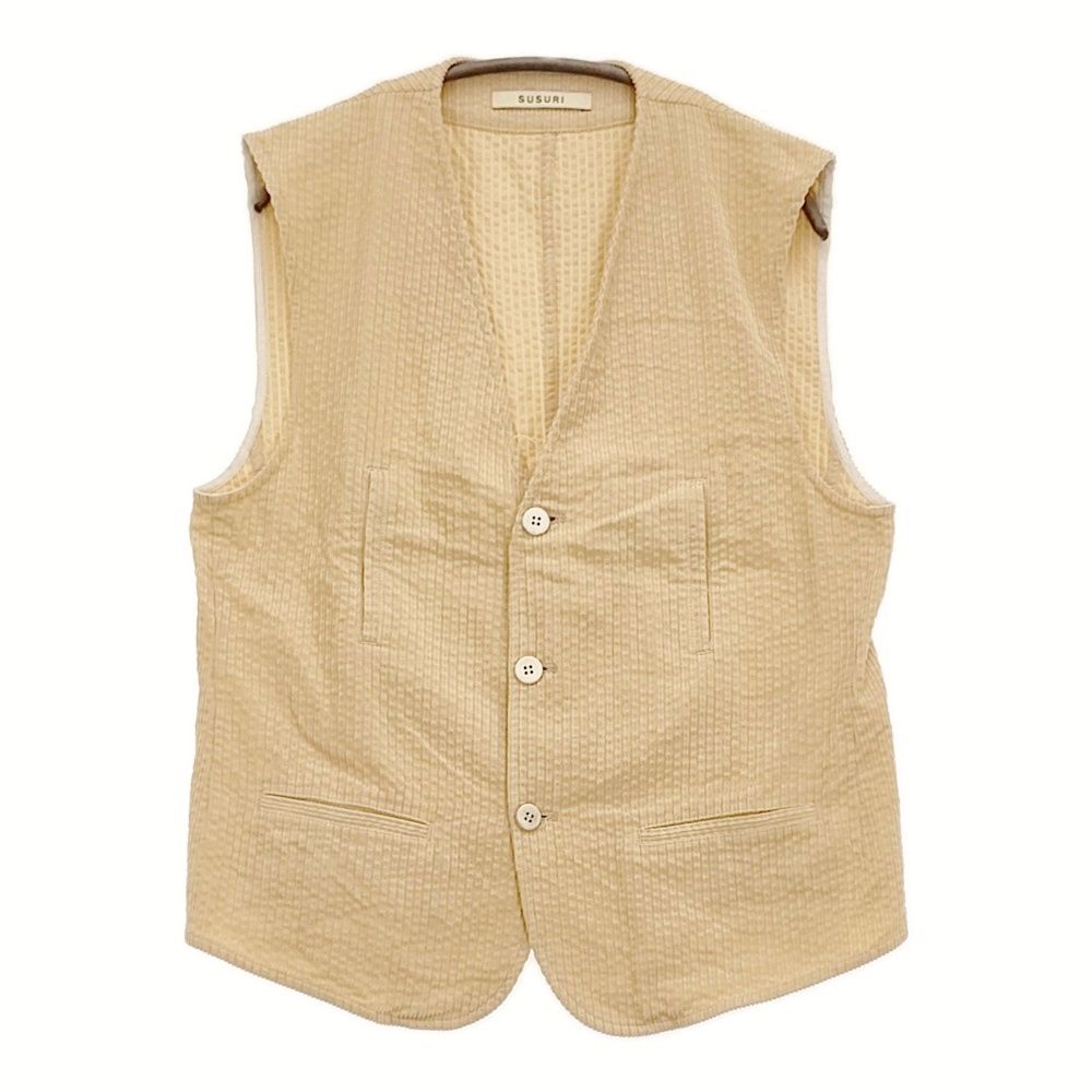 susuri サービングベスト コーデュロイ オーバーサイズベスト 定価46200円 24 052 サイズ4 ベスト ベージュ レディース ススリ 5 1222 T♪