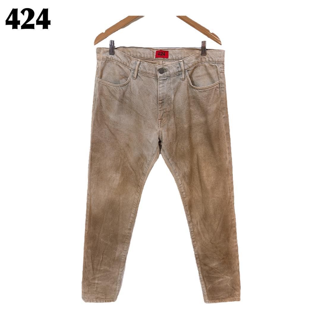424 フォートゥーフォー デニムパンツ 33 無地 ブラウン