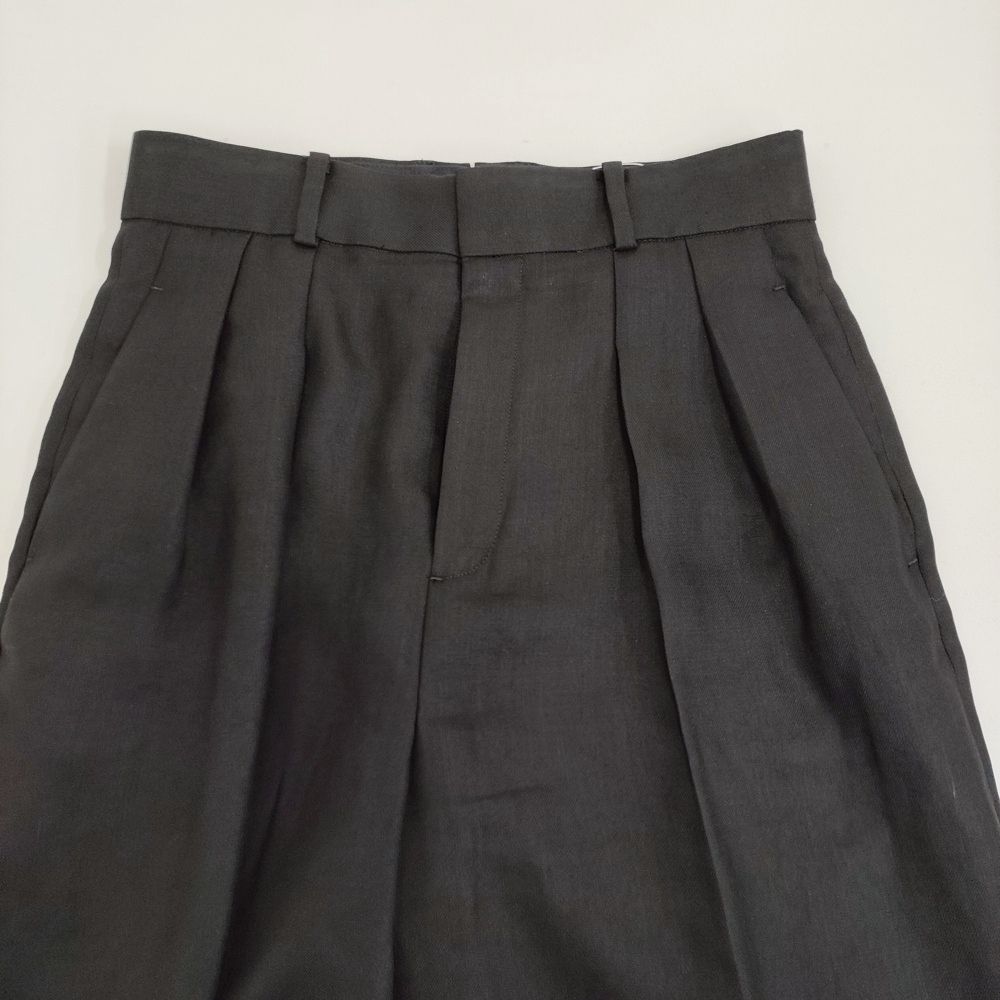  AP STUDIO テノールワイドパンツ 定価29700円 サイズ36 2タック パンツ 25 SS ブラック レディース エーピーストゥディオ 5 1222 M♪ ワイドパンツ イージーパンツ パンツ