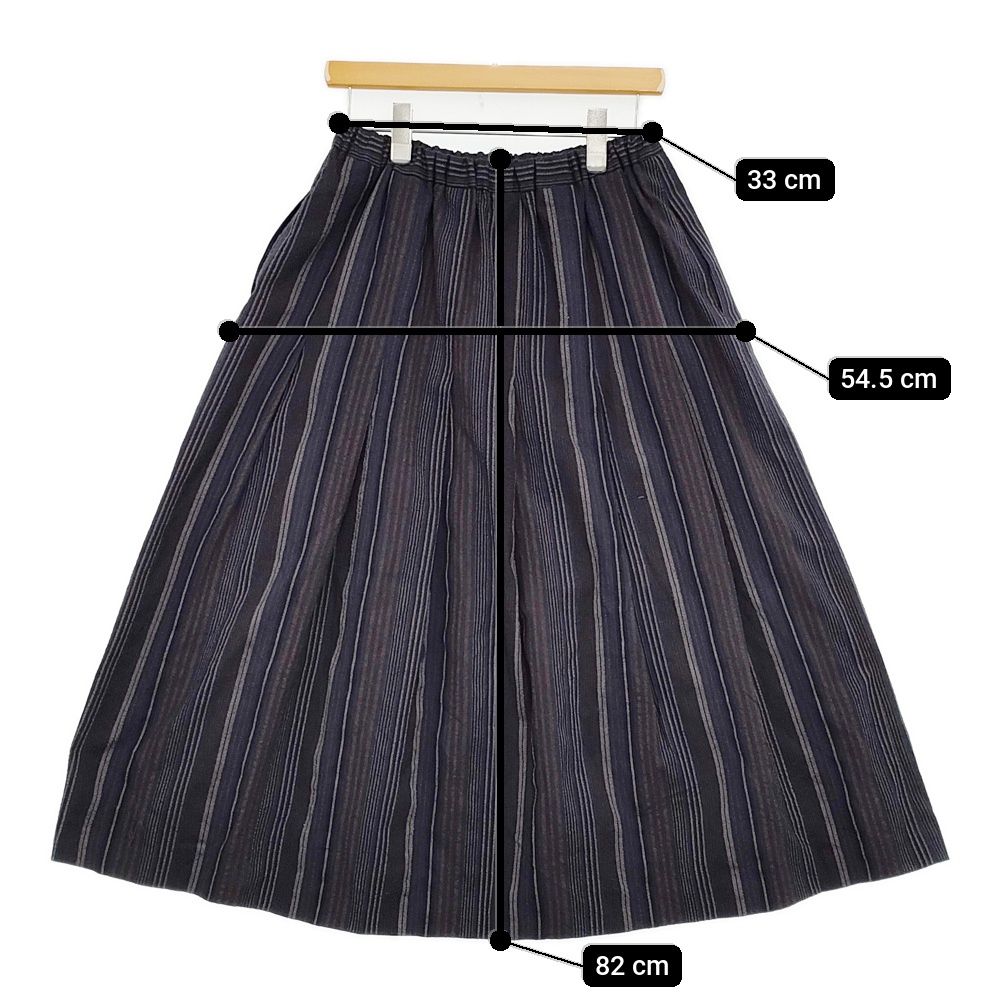 gungendo 綿ウール縞スカート菩提樹 定価42900円 25501103 ストライプ  