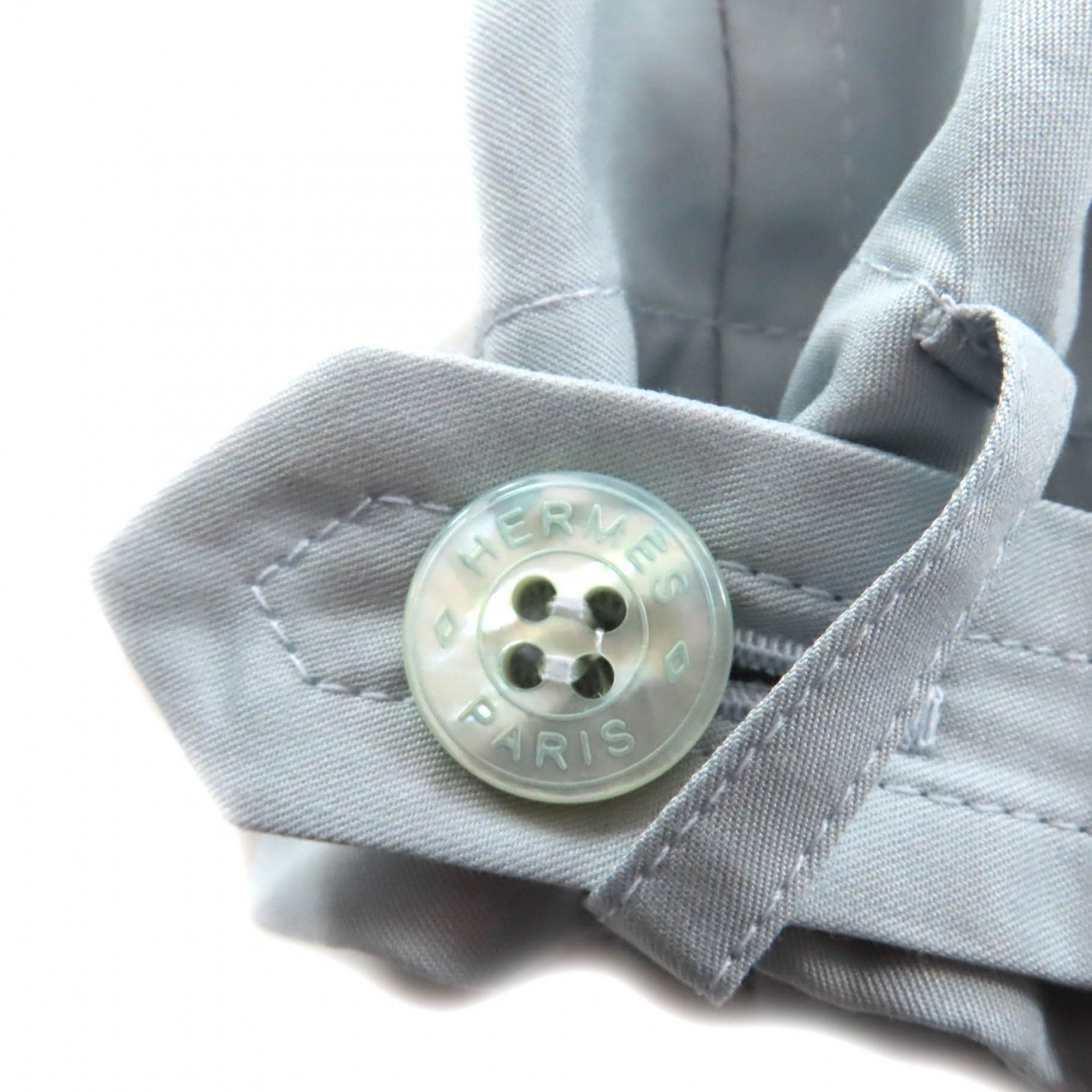 HERMES エルメス フリル ジップ　ドレス　シャツ 未使用品☆HERMES エルメス 2024年製 4H0571DV コットン100％ フリル襟