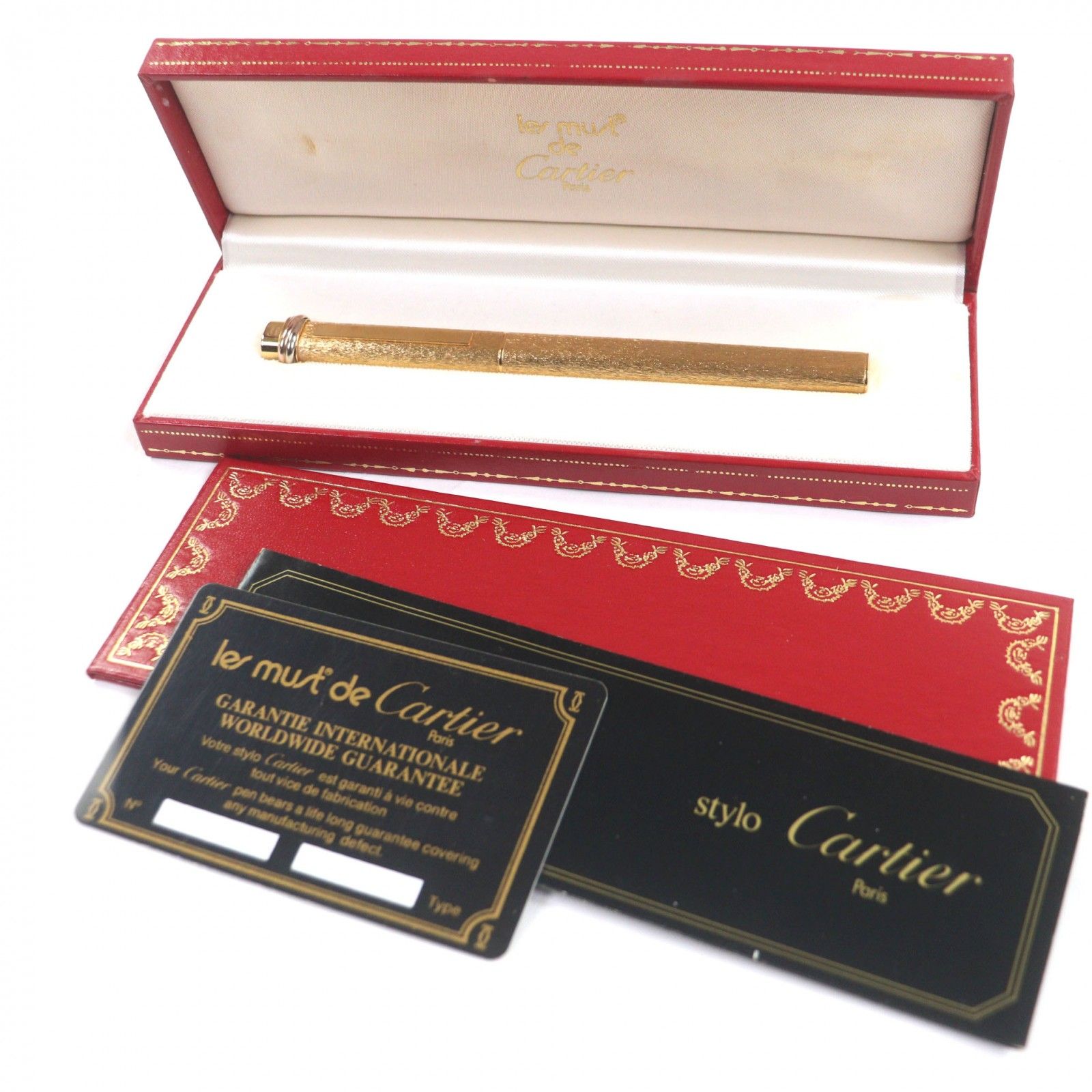 Cartier カルティエ ヴィンテージ トリニティ キャップ式 ボールペン ゴールド ケース付き フランス製 メンズ