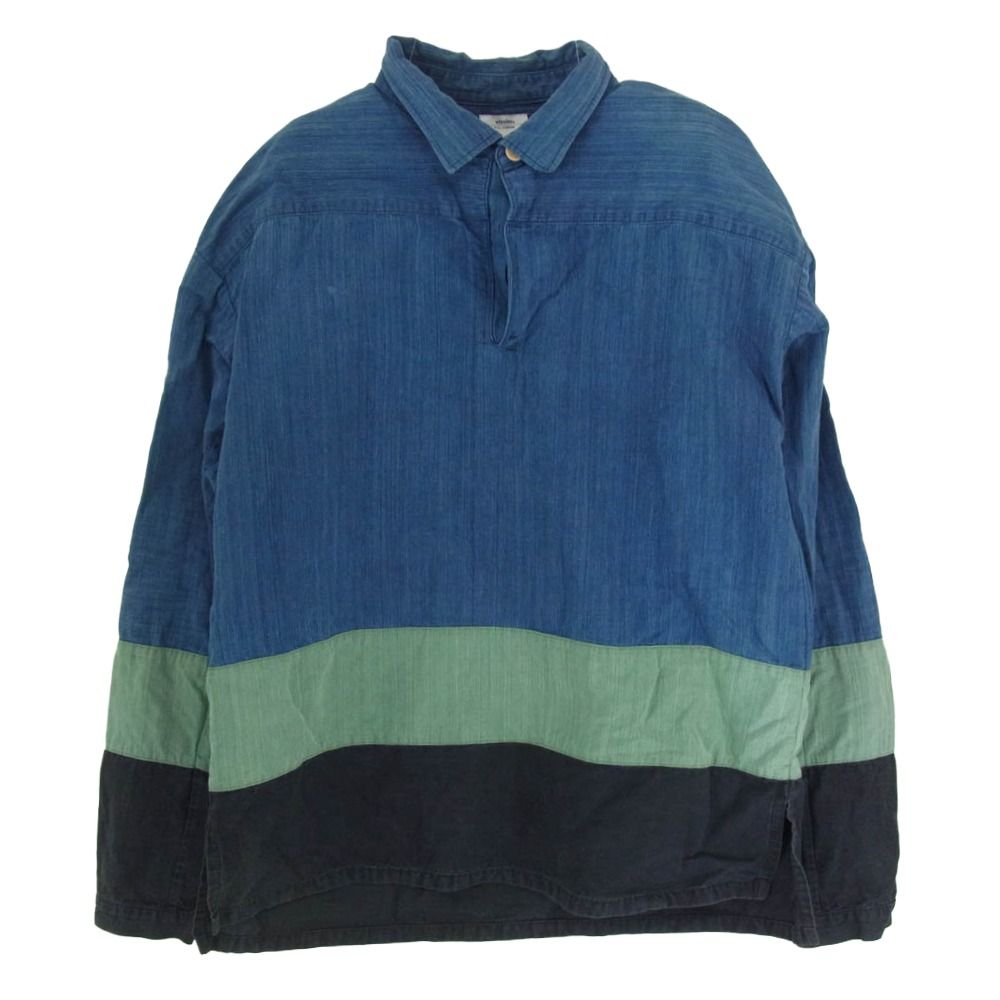 VISVIM ビズビム 16SS 0116105011018 KERCHIEF BORDER TUNIC プルオーバー シャツ インディゴブルー系 2【中古】 VISVIM ビズビム 16SS 0116105011018 KERCHIEF BORDER TUNIC プル