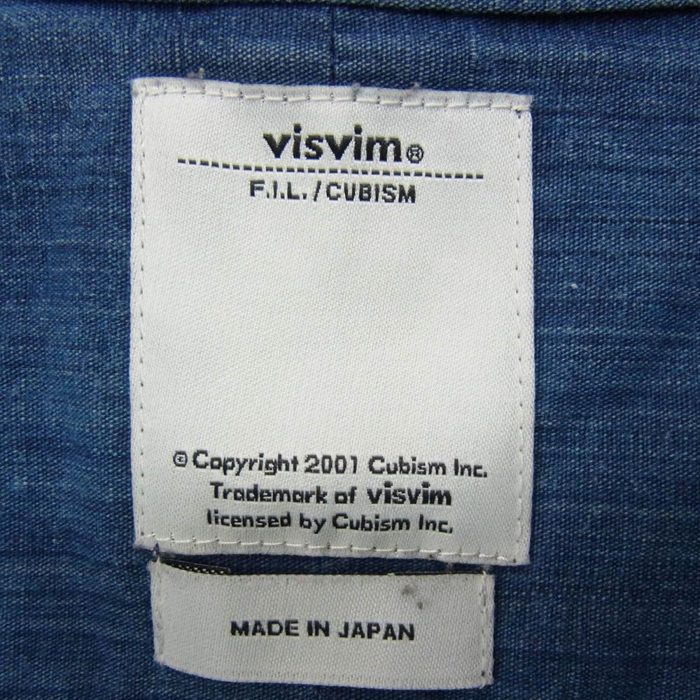 VISVIM ビズビム 16SS 0116105011018 KERCHIEF BORDER TUNIC プルオーバー シャツ インディゴブルー系 2【中古】 VISVIM ビズビム 16SS 0116105011018 KERCHIEF BORDER TUNIC プル