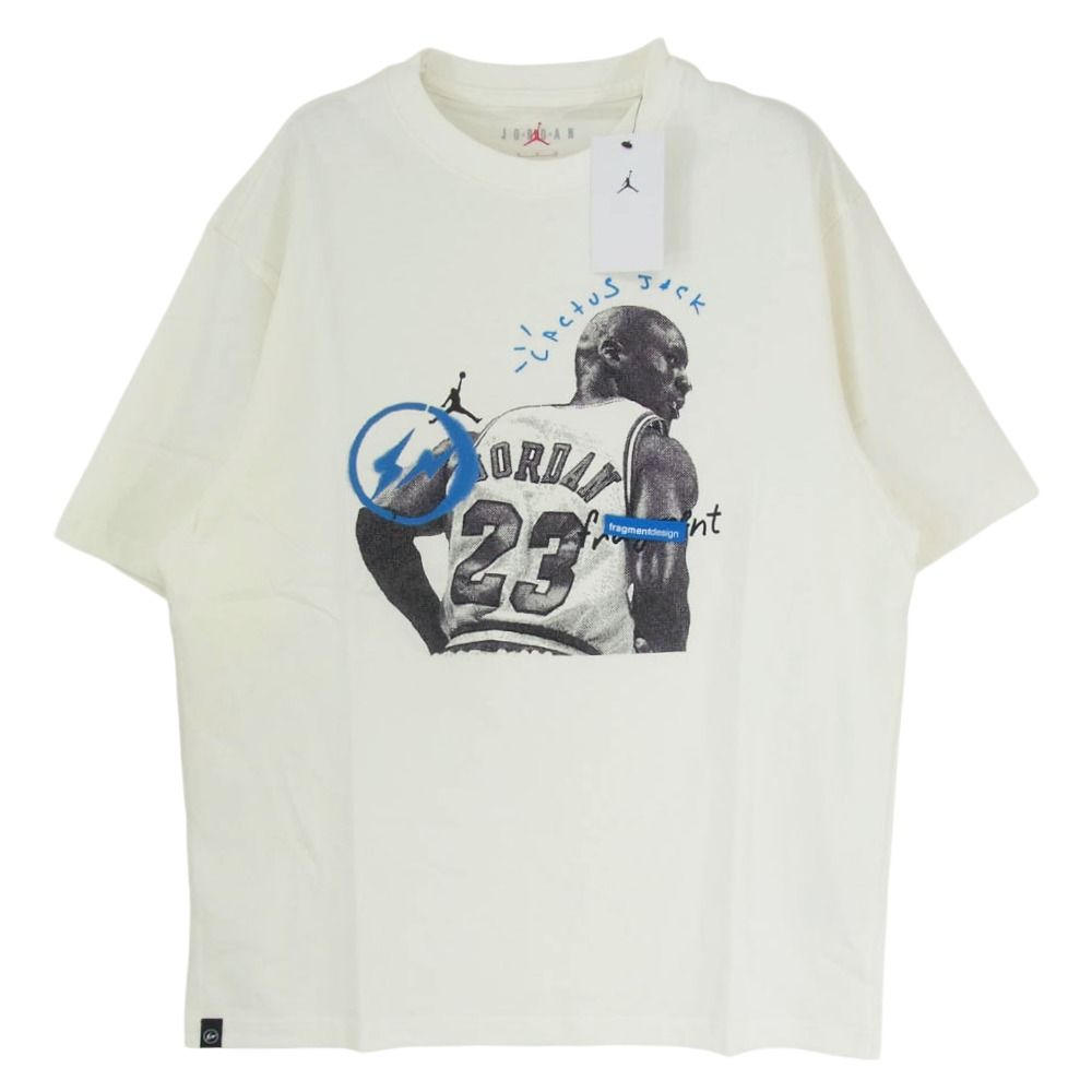 NIKE ナイキ DJ 0619 133 Fragment Design フラグメント トラヴィススコット クルーネック 半袖 Tシャツ ホワイト系 M ♥