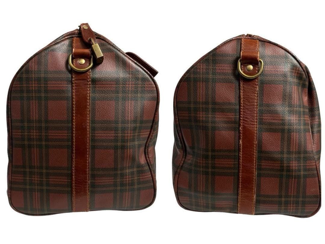 希少 POLO RALPH LAUREN ボストンバッグ ヴィンテージ レザー 希少ヴィンテージポロラルフローレンボストンバッグレザーチェック柄特大