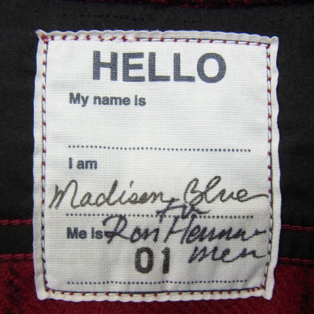 MADISON BLUE マディソンブルー 19AW MB194-5050RHM RonHerman ロンハーマン別注 長袖 ウール チェック ネル シャツ レッド系 S【中古】 MADISON BLUE マディソンブルー 19AW MB194-5050RHM RonHerman ロン