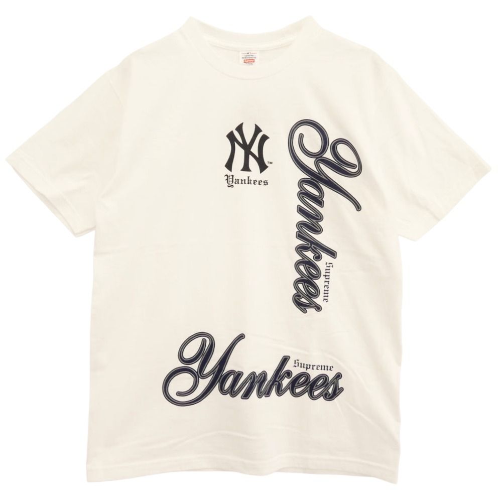 Supreme シュプリーム 25 AW x MLB Teams Tee NY York Yankees ニューヨークヤンキース チームズ 半袖 Tシャツ ホワイト系 M 上